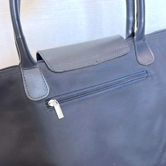 Samsonite navy nylon/ Leather weekender foldable duffle bag - Picture 8 of 16